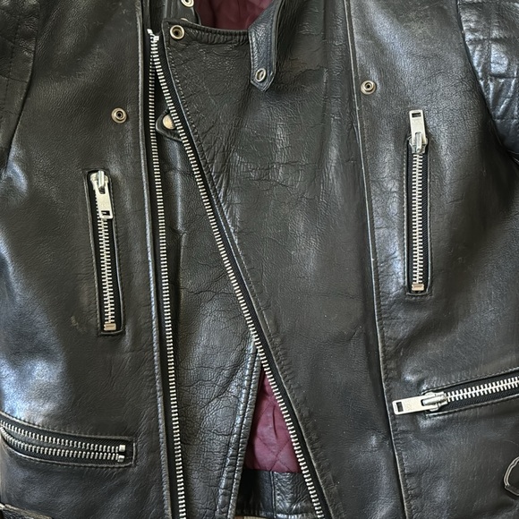 Unisex Wolf leather vintage motorcycle leather jacket - Picture 2 of 5